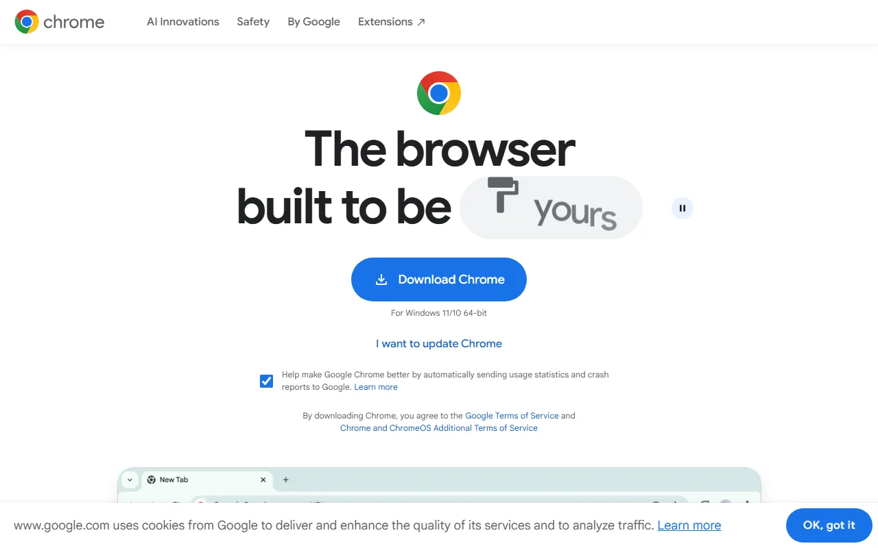 Screenshot of Chrome